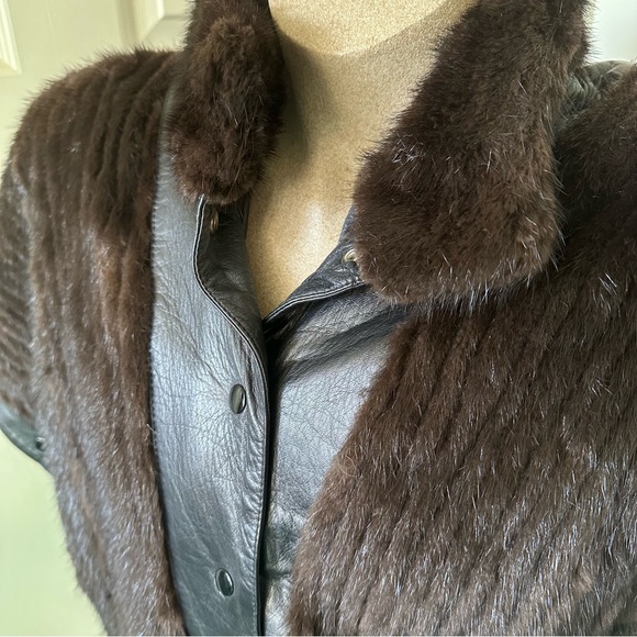 Vintage Weiss 80’s Mink & Leather Jacket or Vest - Picture 3 of 15